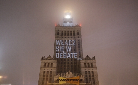 Projekcja wielkoformatowa na Pałacu Kultury i Nauki