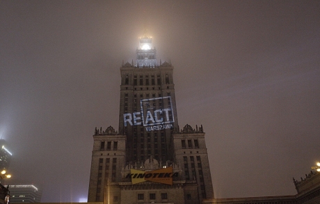 Projekcja wielkoformatowa na Pałacu Kultury i Nauki